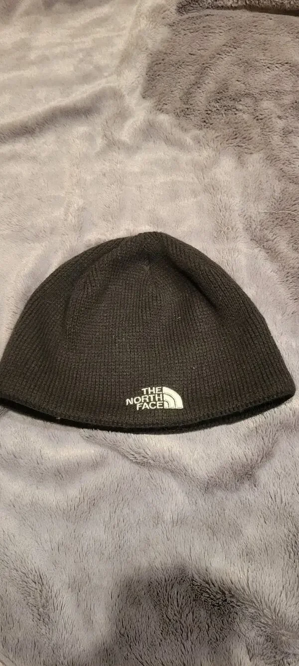 The North Face Black Knit Beanie Winter Hat One Size Ski Snowboard Logo Outdoor